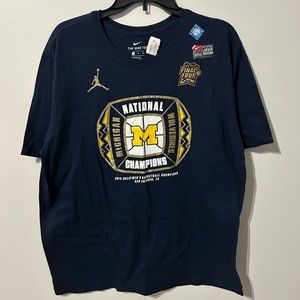 Jordan Nike 2018 NCAA Men's Basketball National Champions Michigan T-Shirt -XL
